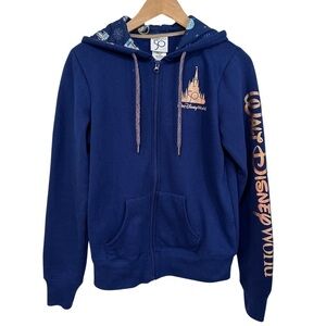 Walt Disney World 50th Anniversary Hoodie Sweatshirt Blue Size Small